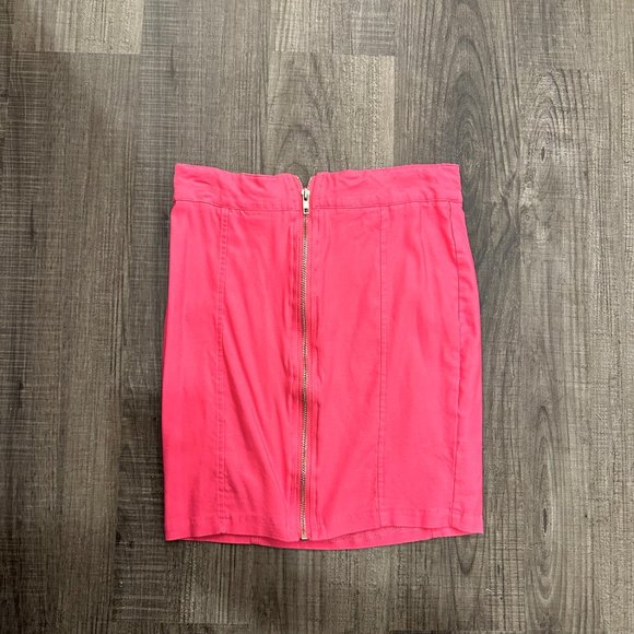 Hot Pink Zipper Skirt - Picture 3 of 5